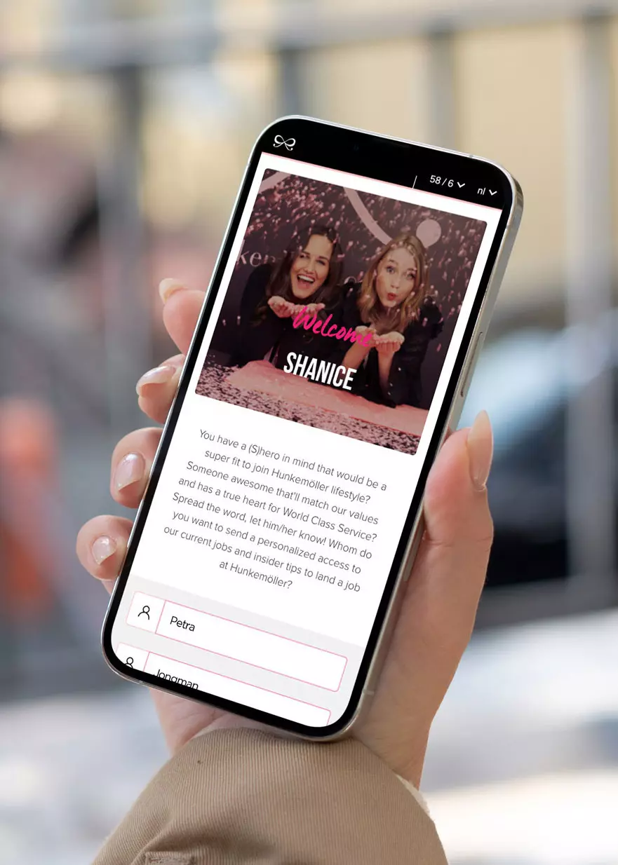 referral recruitment tool hunkemoller