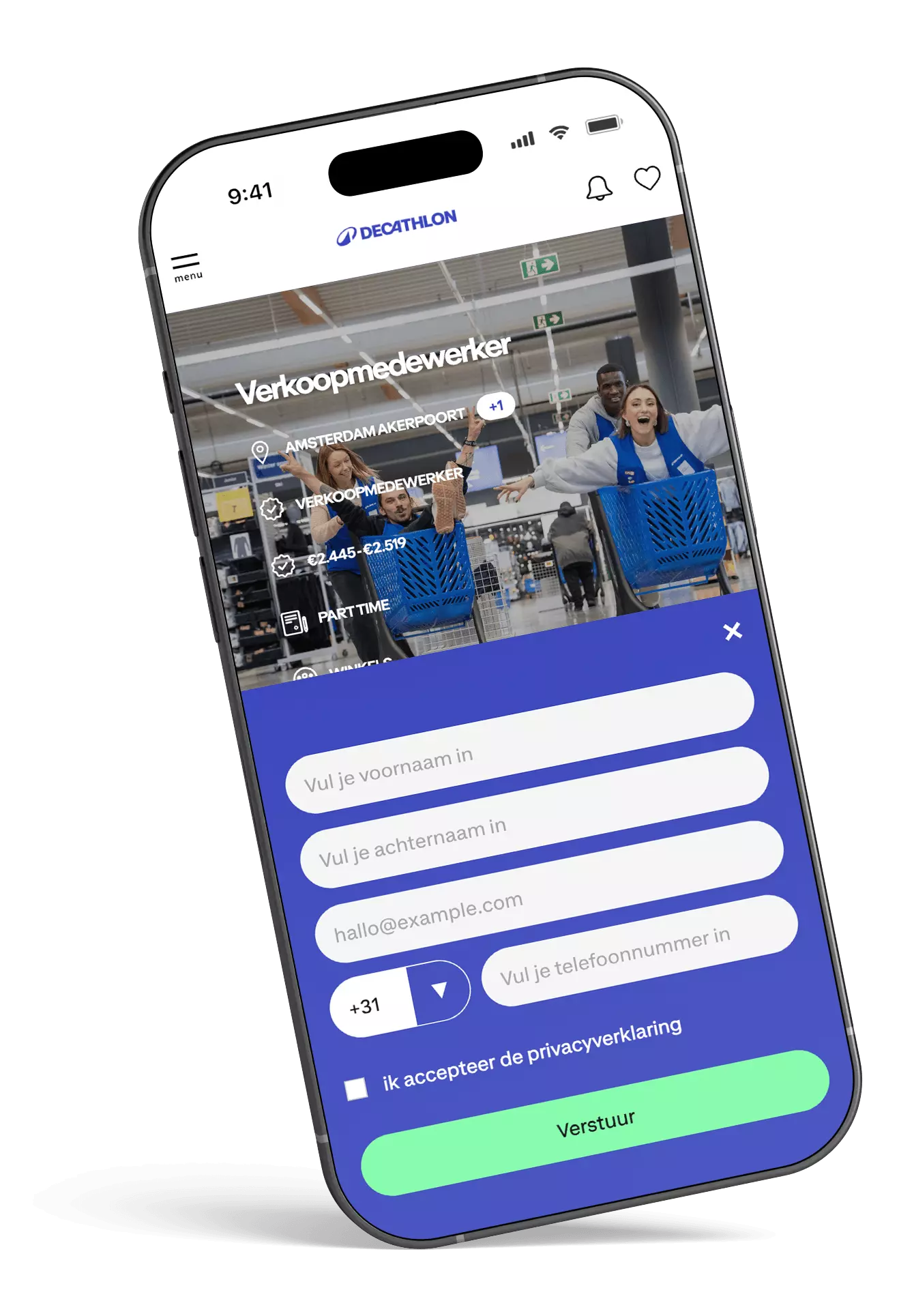sollicitatie formulier voorbeeld
