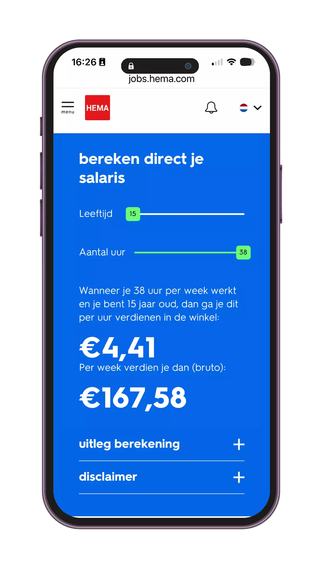 salariscalculator HEMA vulploeg vacatures