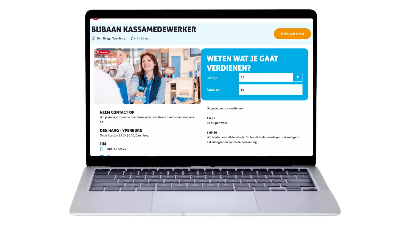 salaris calculator kassamedewerker winkel hoogvliet