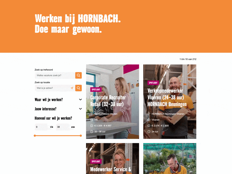 vacature jobfilter uren werken per week