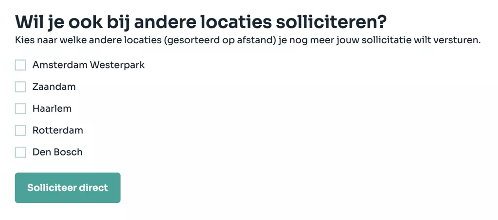 meerdere multi locaties vacatures sollicitaties