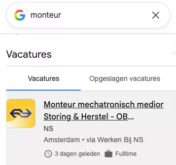vacature opstellen google