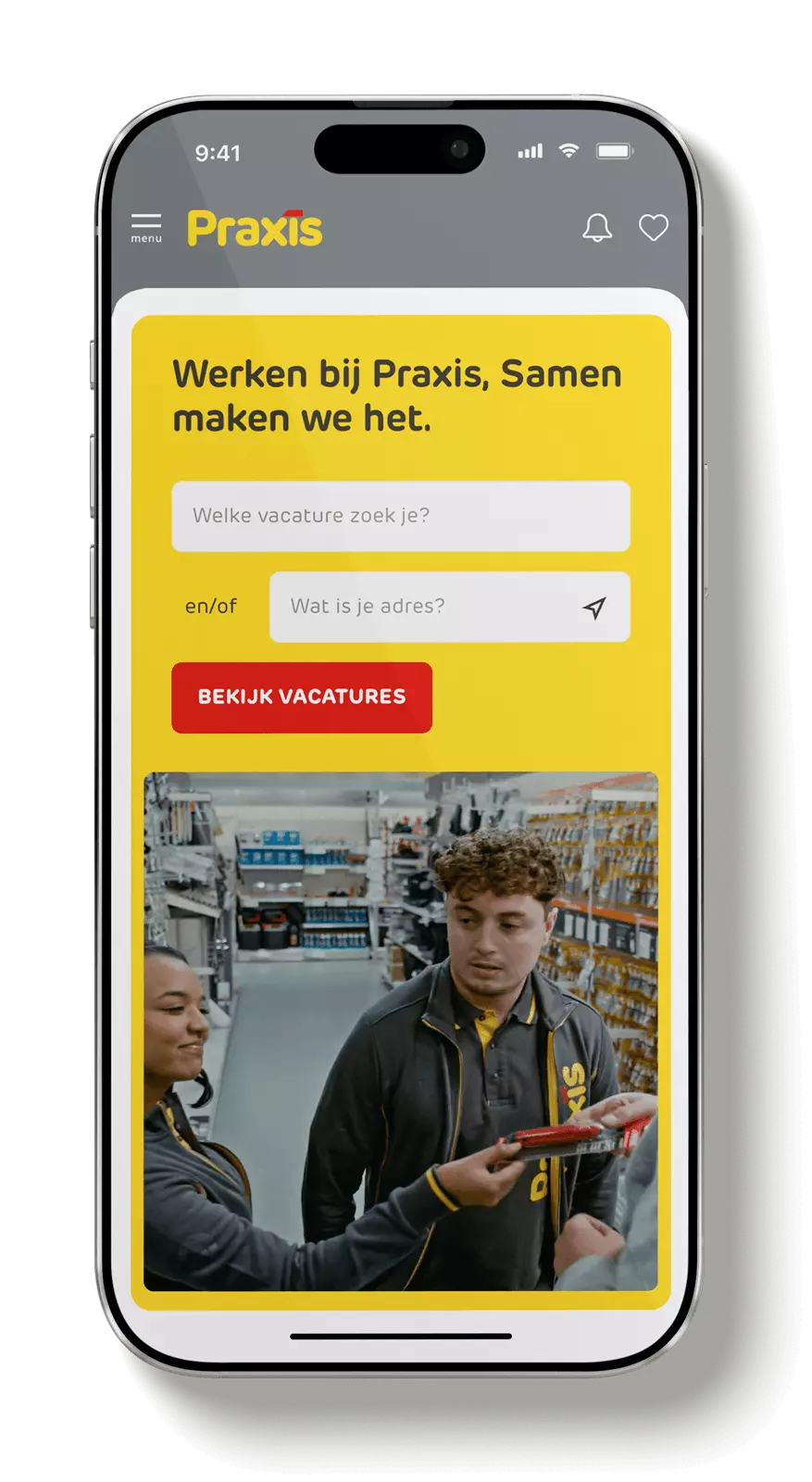 werken bij praxis employer-branding website