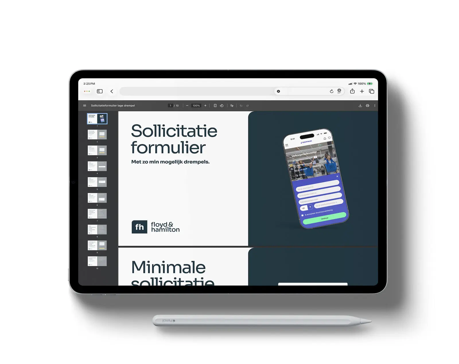 vacature formulier voorbeeld in website