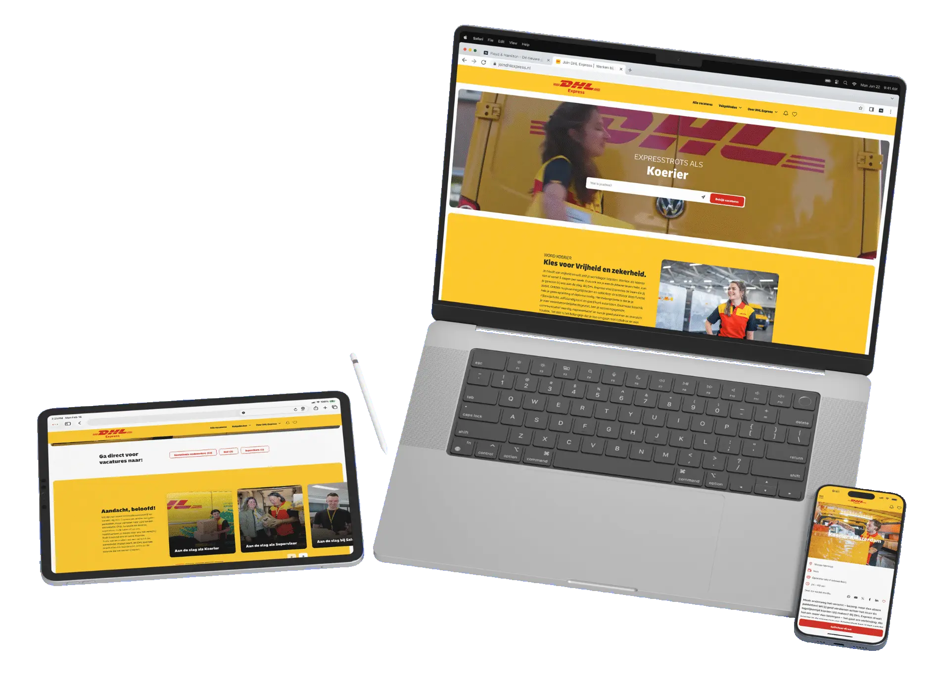 dhl express werken bij website