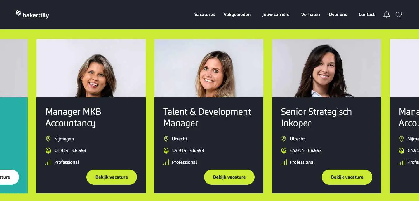 salarisindicatie in vacature overzicht